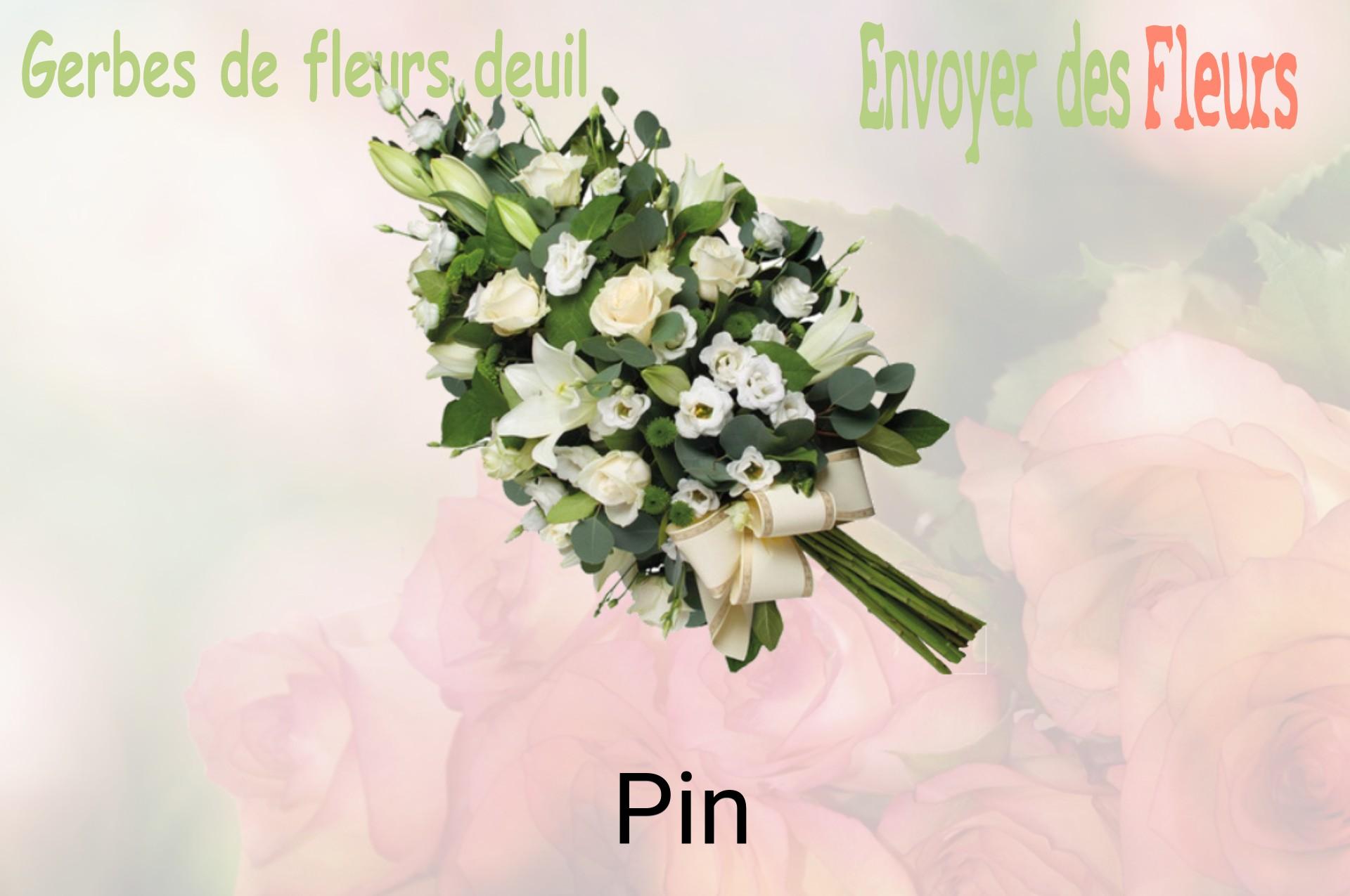 Gerbe de fleurs de deuil livrée à Pin